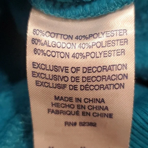 Kids Champion unisex turquoise hooded sweatshirt size M - Picture 4 of 5